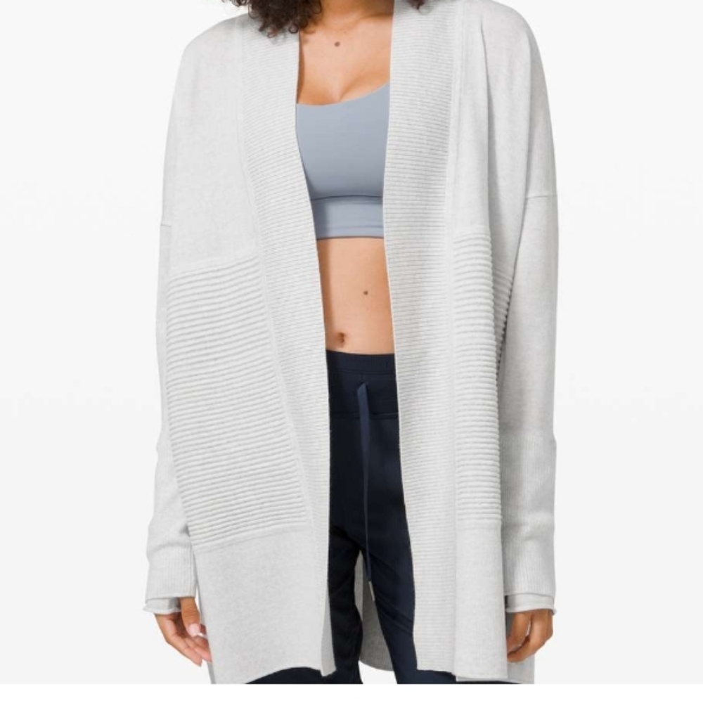 Lululemon Sit In Lotus Wrap II Heathered Merino Wool Cardigan